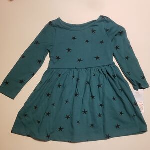 Cat & Jack Teal Dress with Black Stars
